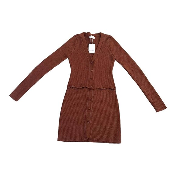 Novan Birdie Women's Cable Knit Cardigan Sweater/Mini Dress Size Large NWT - Picture 2 of 7